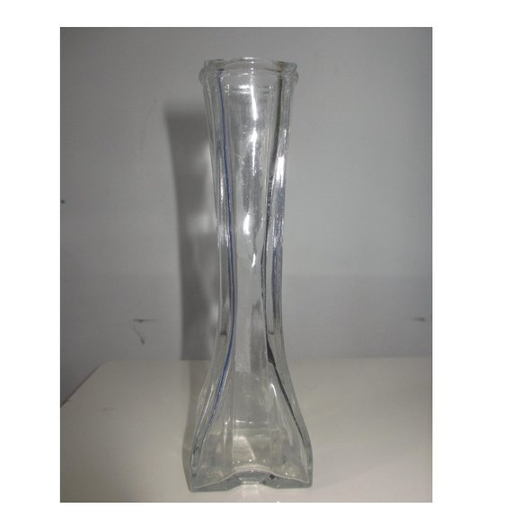 Vase Glass clear corner edge vintage - Picture 1 of 10